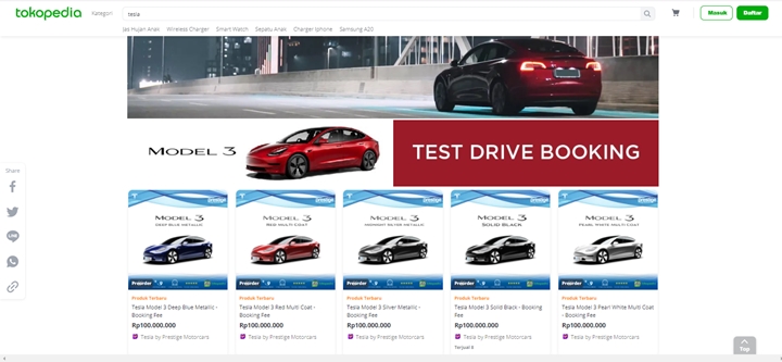 Geger Bisa Beli Tesla Di Tokopedia Sampai Jadi Trending Cuma Seharga Rp 100 Juta