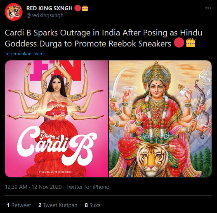 Cardi B Minta Maaf pada Umat Hindu