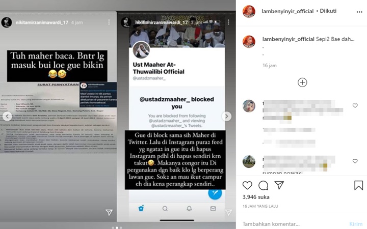 Twitter Diblokir Ustadz Maaher, Nikita Mirzani Siap Bawa ke Jalur Hukum?