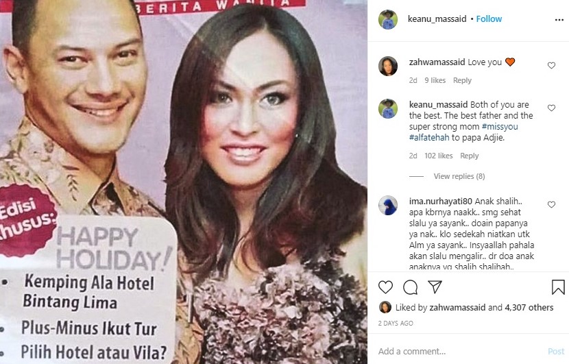 Adjie Massaid Wafat Hingga Angelina Sondakh Dipenjara, Postingan Putra Semata Wayang Bikin Nyesek