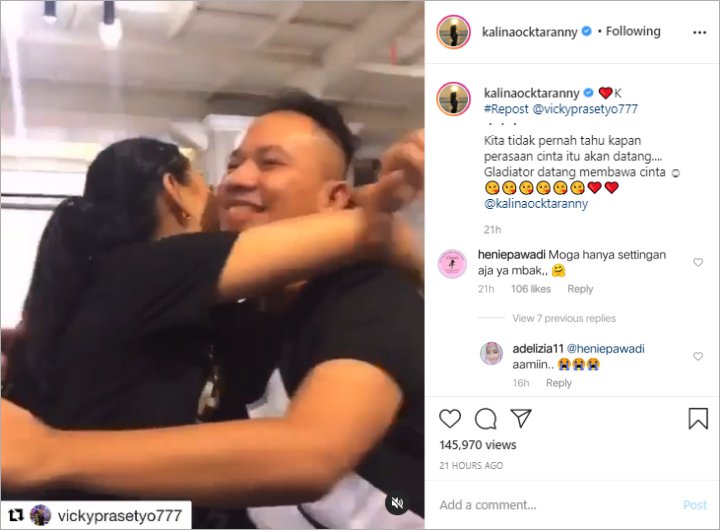 Vicky Prasetyo Mulai Berani Cium Kening Kalina Oktarani, Malah Ramai Didoakan Settingan