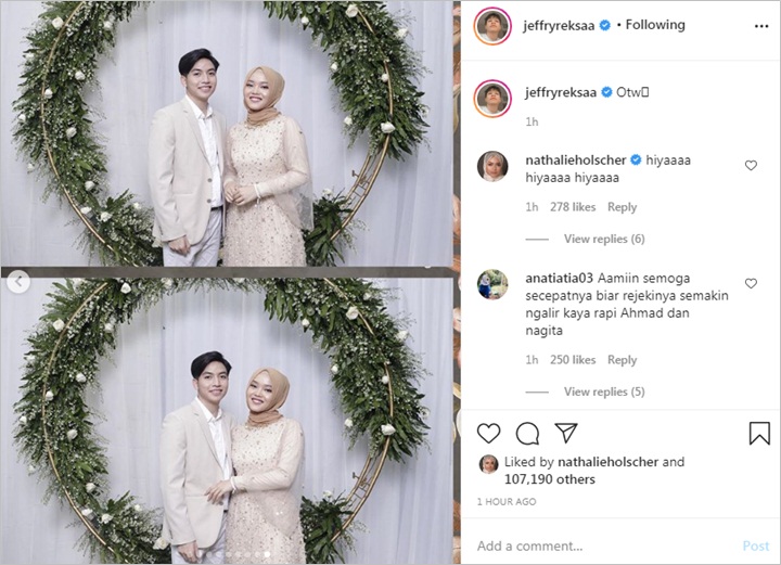Putri Delina-Jeffry Makin Mesra Hingga Dikomentari Nathalie Holscher, Beda Keyakinan