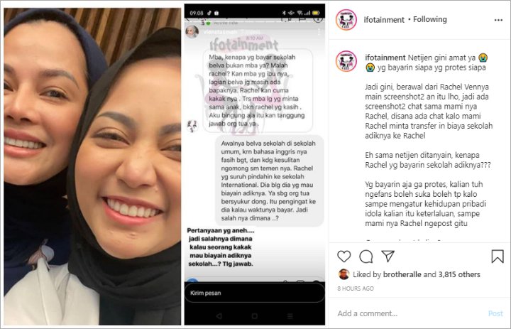 Tagih Biaya Sekolah Anak ke Rachel Vennya, Sang Ibunda Langsung Kena Protes