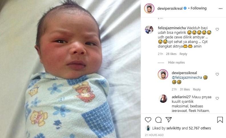 Dewi Persik Bagikan Foto Sang Putra Saat Usia 2 Hari, Lirikan Mata Tajam Jadi Sorotan