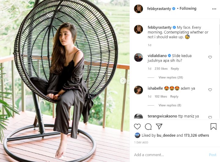 Pakai Gaun Tidur, Potret Cantik Febby Rastanty Pamer Muka Bantal Bikin Gak Kedip