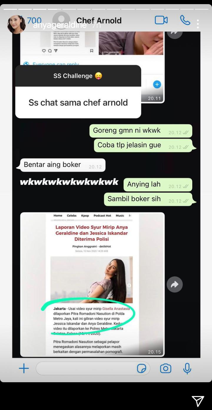 Anya Geraldine Bongkar Chat Terakhir Dengan Chef Arnold, Isinya Bikin Ngakak