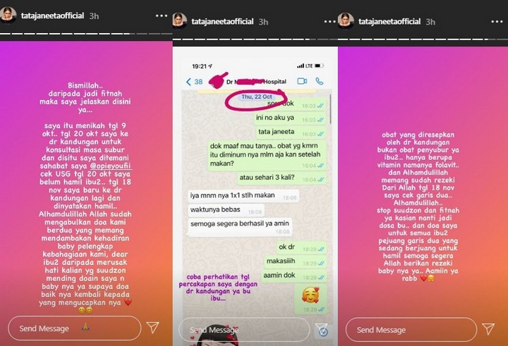 Tata Janeeta Jawab Isu Hamil Duluan