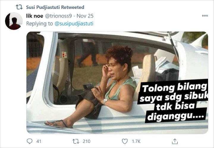 Dirindukan Hingga Namanya Trending, Begini Respon Susi Pudjiastuti