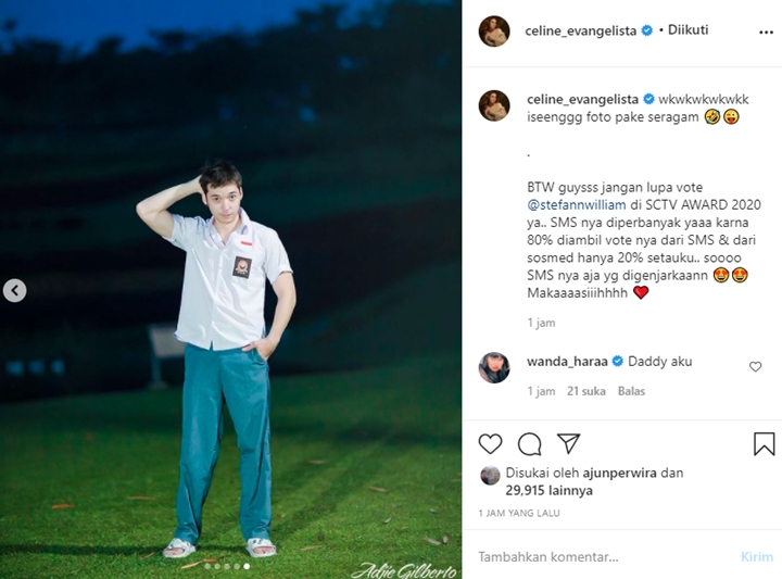 Celine Evangelista Bagikan Potret Stefan William Pakai Seragam SMA Bikin Netizen Nostalgia