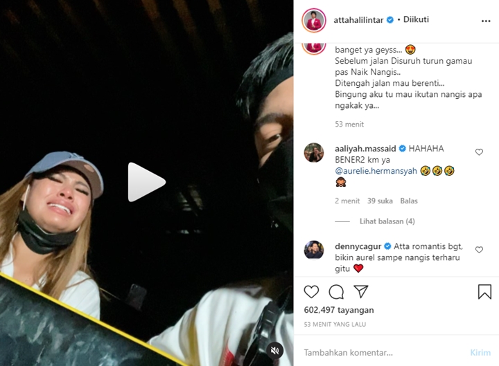 Atta Halilintar Bikin Aurel Hermansyah Nangis Sesenggukan, Denny Cagur Malah Puji Romantis