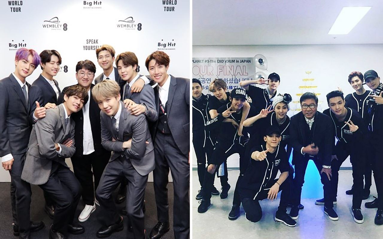 Reaksi Bang Shi Hyuk dan Lee Soo Man Nonton Konser BTS-EXO Tuai Sorotan