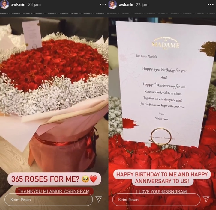 Usai Diberi 365 Bunga Mawar, Awkarin Maki Sabian Ngode Putus?