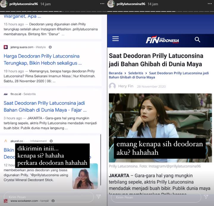 Prilly Latuconsina Tanggapi Soal Namanya Yang Viral Gara-Gara Produk Deodoran