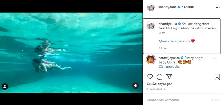 Belum Genap Setahun, Bayi Shandy Aulia Berani Berenang hingga Menyelam