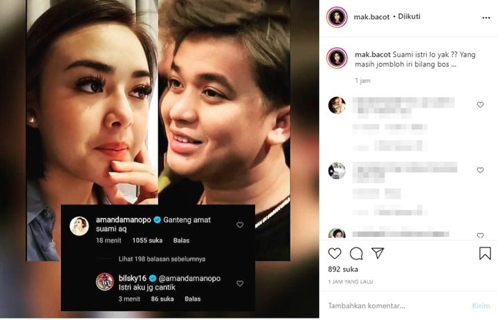 Amanda Manopo dan Billy Syahputra Saling Panggil \'Suami-Istri\' Picu Komentar Julid