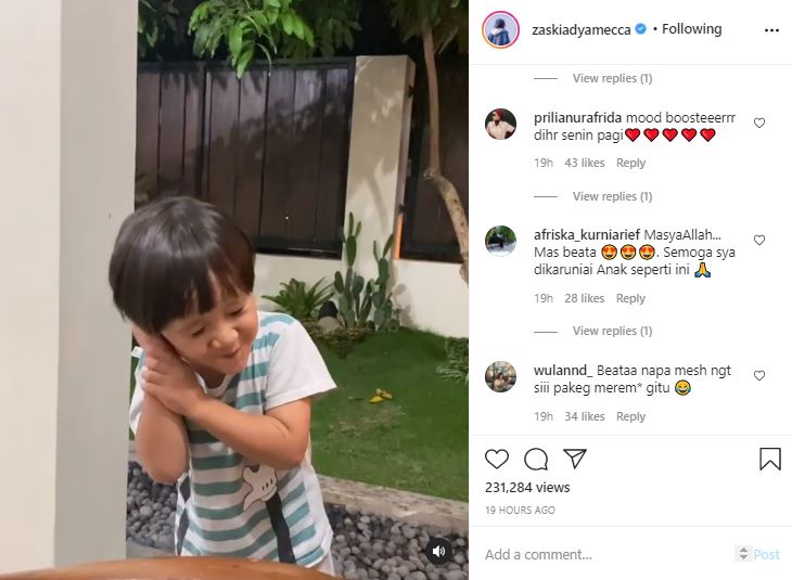 Aksi Menggemaskan Bhre Kata Putra Zaskia Adya Mecca Joget Top Speed Sukses Jadi Mood Booster