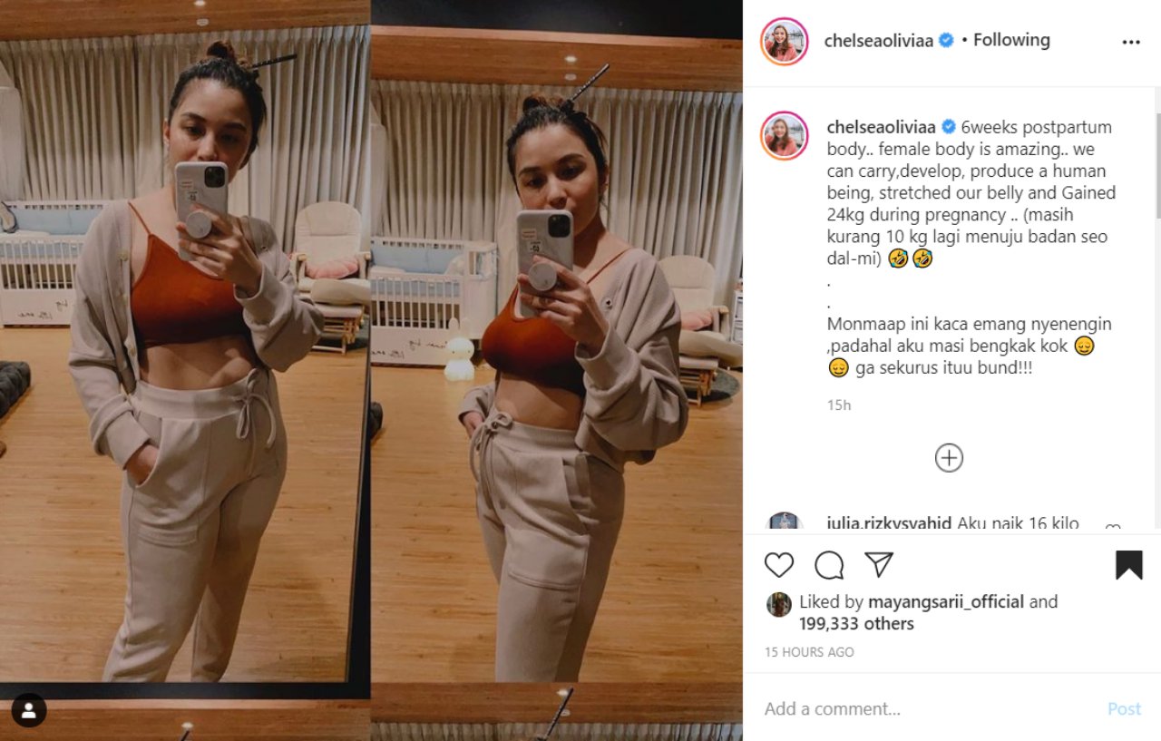 Bikin Takjub, Body Langsing Chelsea Olivia Usai 6 Minggu Melahirkan Jadi Sorotan