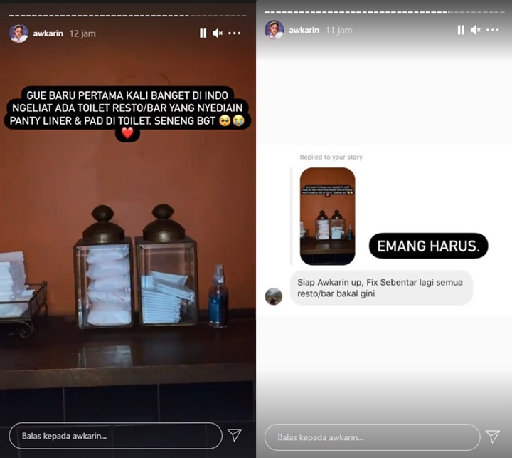 Awkarin Pertama Kali Temukan Toilet Sediakan Pembalut, Netizen Beri Reaksi Tak Terduga