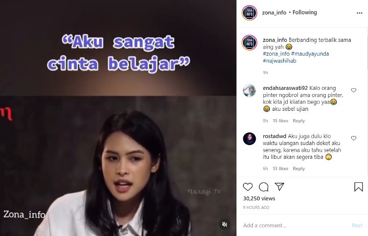 Pengakuan Maudy Ayunda Hobi Belajar dan Suka Ujian, Auto Bikin Insecure