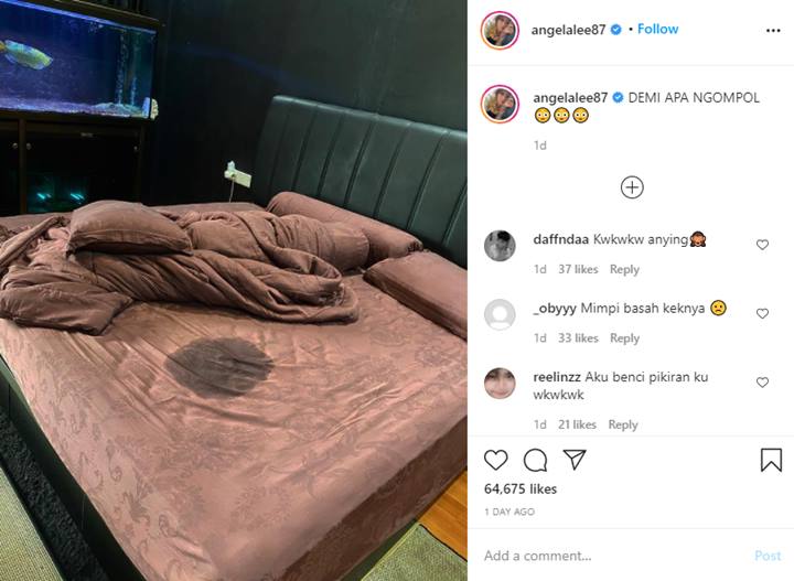 Angela Lee Disindir Caper Gara-gara Umbar Foto Ngompol di Kasur, Keasliannya Dipertanyakan