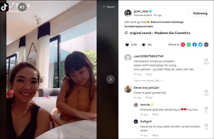 Video TikTok Gisel-Gempi