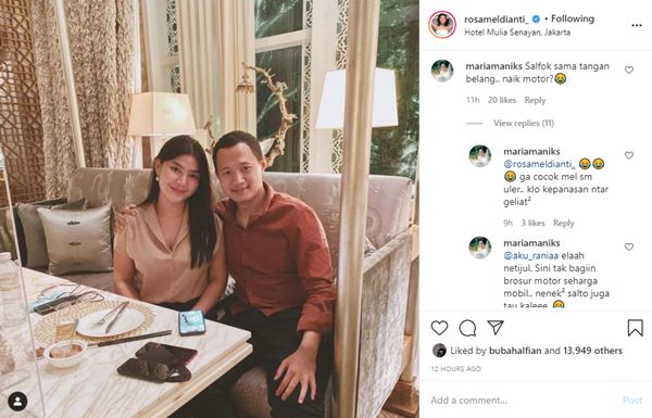 Rosa Meldianti Pamer Foto Bareng Pria Yang Dipanggil Sayang, Tangan Belang Jadi Sorotan