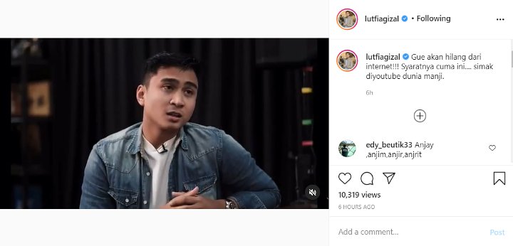 Lutfi Agizal Bakal Menghilang dari Dunia Internet Jika Satu Syarat Ini Terpenuhi
