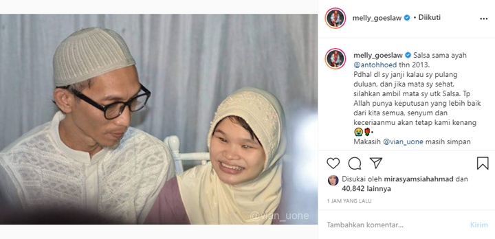 Berduka, Melly Goeslaw Sempat Janji Berikan Matanya pada Seorang Gadis Tunanetra