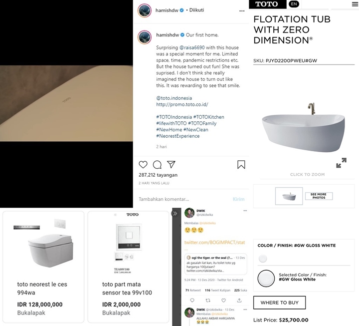 Hamish Daud Bagikan Isi Rumah Barunya dengan Raisa, Harga Toilet dan Bathub Bikin Kaget