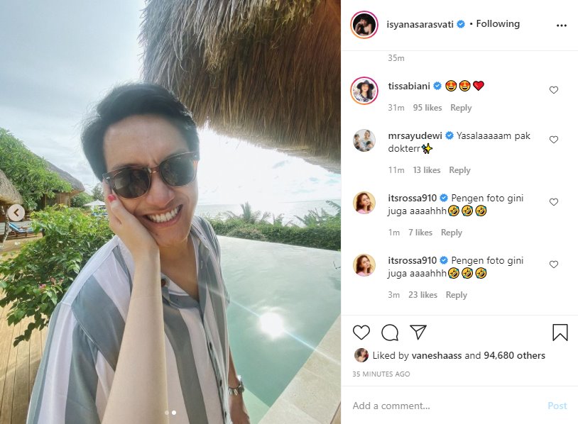 Isyana Sarasvati Pamer Foto Mesra Pegang Pipi Suami Tampan, Sukses Bikin Rossa Iri