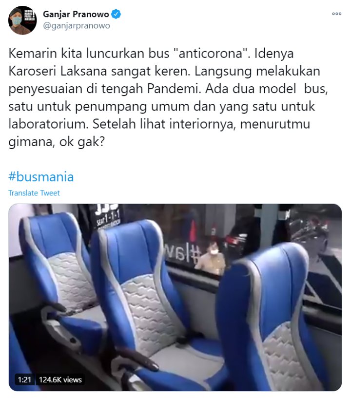 Adopsi Teknologi Pesawat, Jateng Punya Bus \'Anti Corona\'