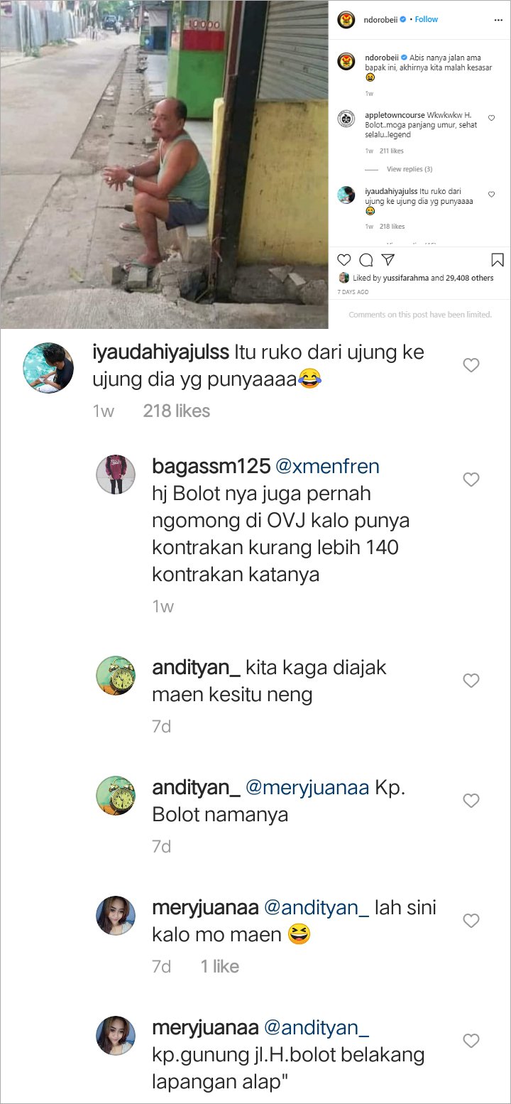 Potret Haji Bolot Pakai Singlet-Sandal Jepit Duduk di Pinggir Jalan Bikin Heboh, Fakta Ini Terungkap