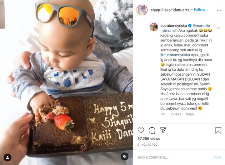 Cut Meyriska Ngamuk Aksi Putranya Mainan Kue Disebut Mubazir, Tegaskan Hal Ini