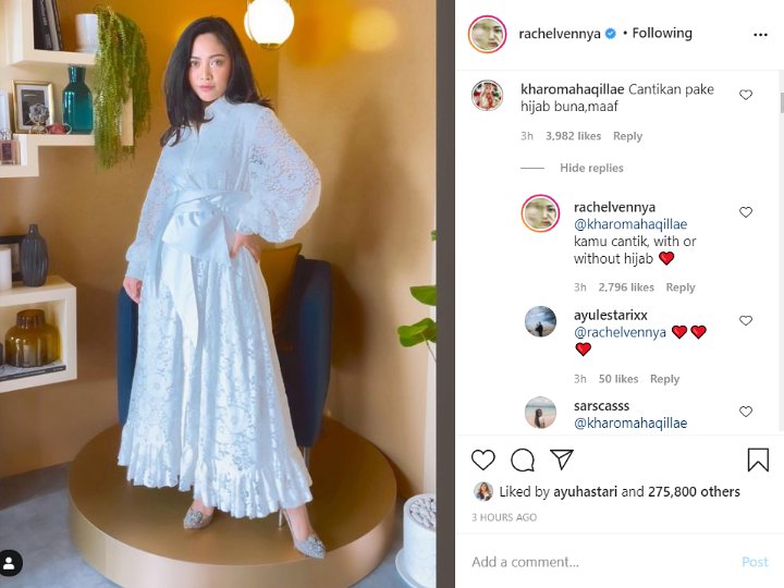 Begini Jawaban Menohok Rachel Vennya Saat Disebut Lebih Cantik Berhijab