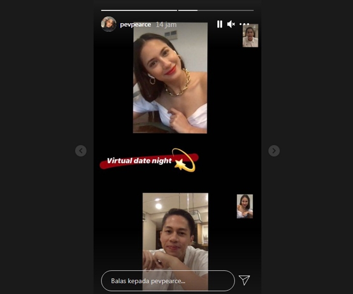 Positif COVID-19, Pevita Pearce Dinner Virtual Bareng Sang Kekasih