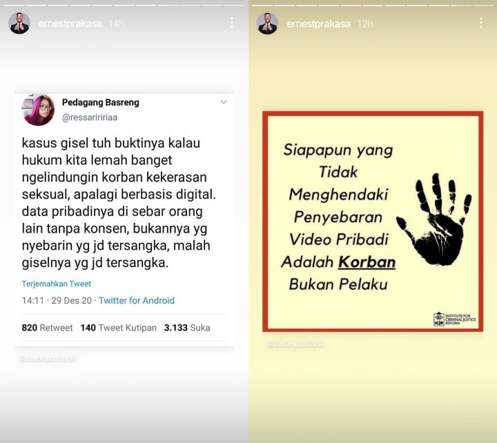 Ernest Prakasa Sebut Gisella Anastasia Hanya Korban, Buktikan dengan Pasal Ini