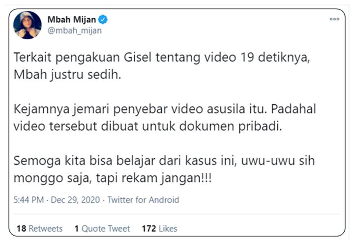 Mbah Mijan Sedih Tahu Gisel Ngaku Jadi Wanita dalam Video Syur, Sayangkan Hal Ini