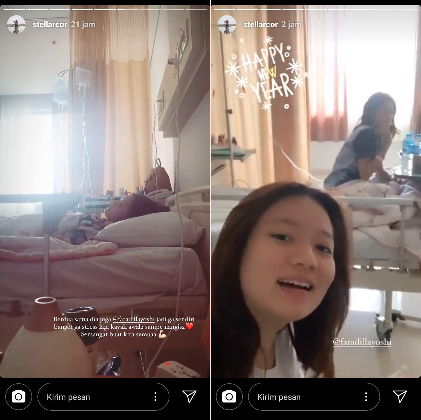Sama-sama Positif Covid-19, Stella Cornelia dan Faradilla Yoshi Rayakan Tahun Baru Bareng di RS