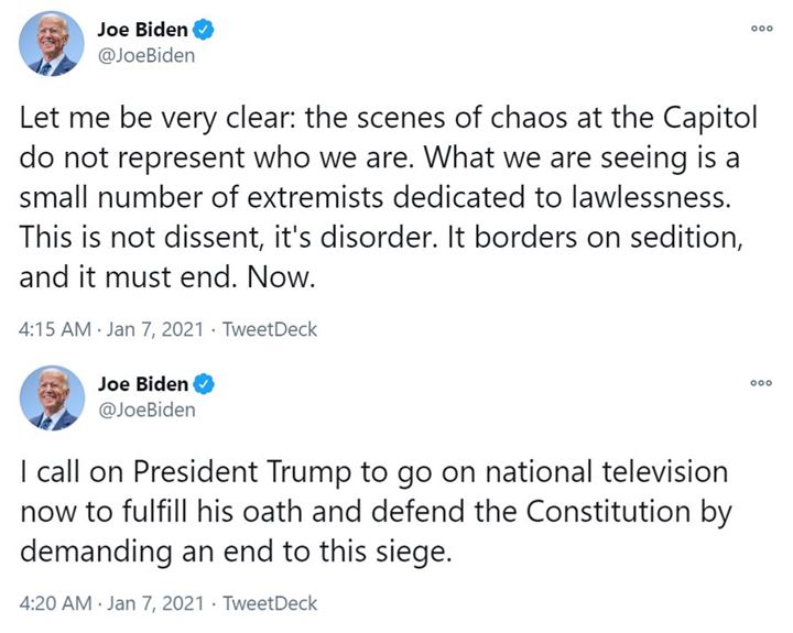 Biden Tantang Trump Muncul di TV Nasional Buntut Rusuh Massa di Capitol