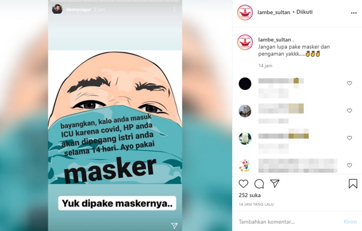 Ajak Masyarakat Pakai Masker, Hotman Paris dan Denny Cagur Kompak Bagikan \'Ancaman\' ini