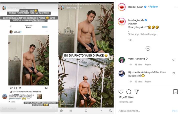 Aliff Ali Diledek Usai Ketahuan Edit Wajahnya di Tubuh Sixpack Keanu Campora