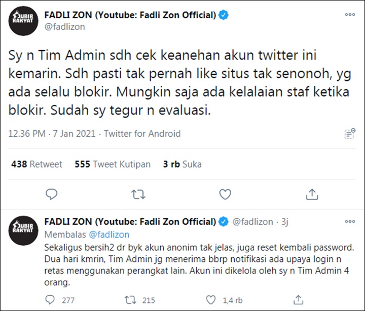 Klarifikasi Fadli Zon