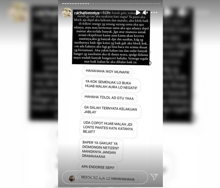 Rachel Vennya Terima DM Haters Jahat