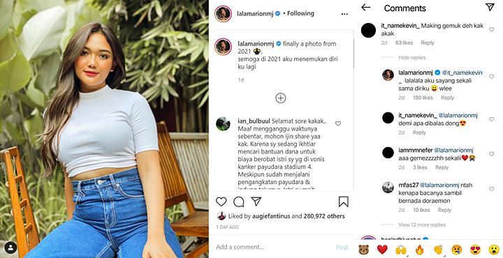 Marion Jola \'Skak Mat\' Oknum Yang Sebut Badannya Makin Berisi, Bikin Kagum Hingga Banjir Pujian
