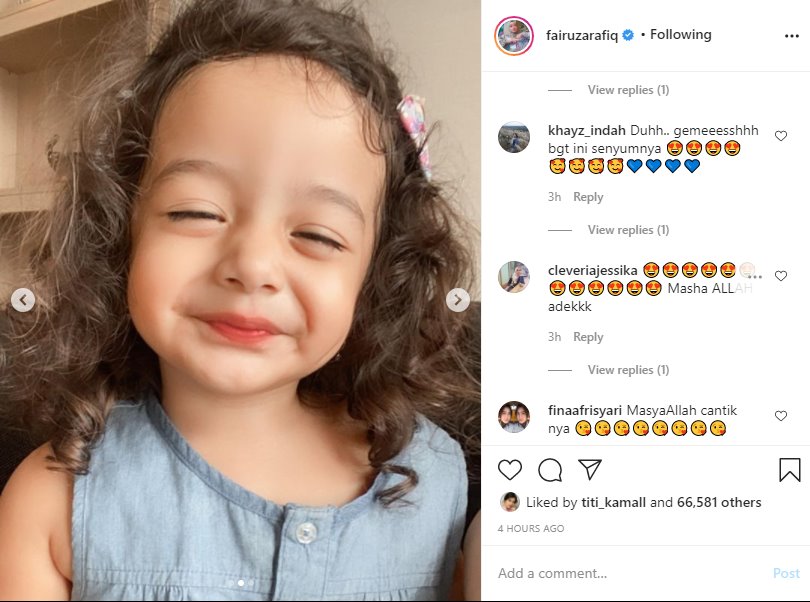 Potret Terbaru Putri Fairuz A. Rafiq Cantik Bak Boneka, Eye Smile Bikin Tambah Gemes