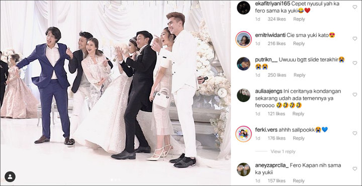 Hadir di Pernikahan Feli-Hito, Kedekatan Fero Walandouw dan Yuki Kato Jadi Sorotan