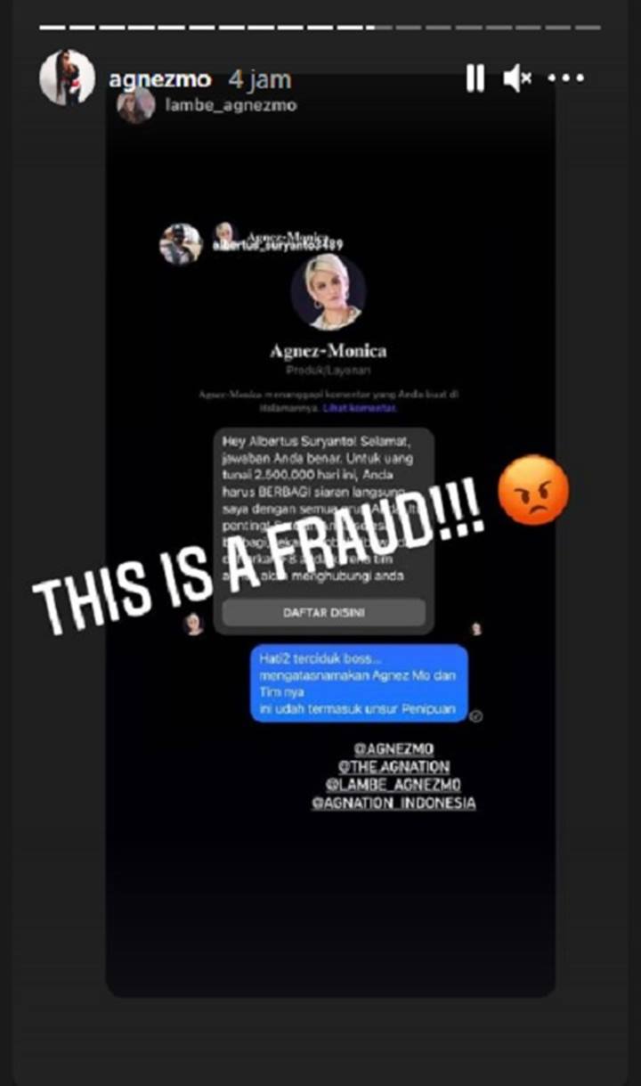 Agnez Mo Syok Namanya Dicatut Dalam Aksi Penipuan, Begini Modus Pelaku