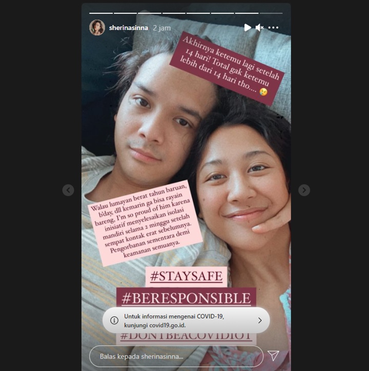 Kabarkan Baskara Mahendra Selesai Isolasi Mandiri, Sherina Ngaku Bangga