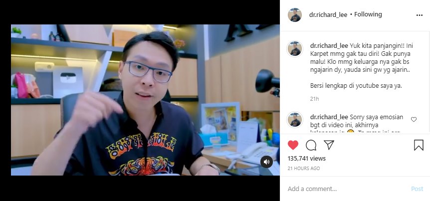 Perseteruan Dengan Kartika Putri Makin Memanas, Dokter Richard Lee Emosi Hingga Bakal Lapor Polisi