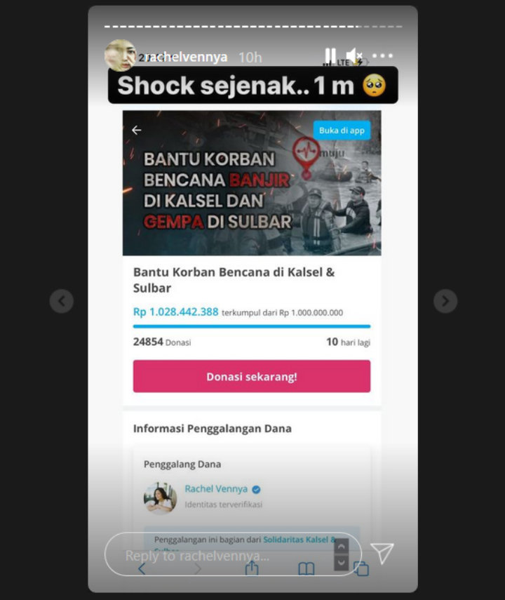 Galang Dana Untuk Kalsel dan Sulbar, Rachel Vennya Sudah Kumpulkan Rp 1,5 Miliar